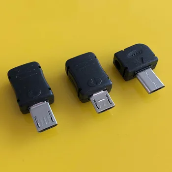 

10PCS/LOT YT2152B Micro USB 5Pin Male connector Long/Short/Bent plug welding Data OTG line connector DIY accessories