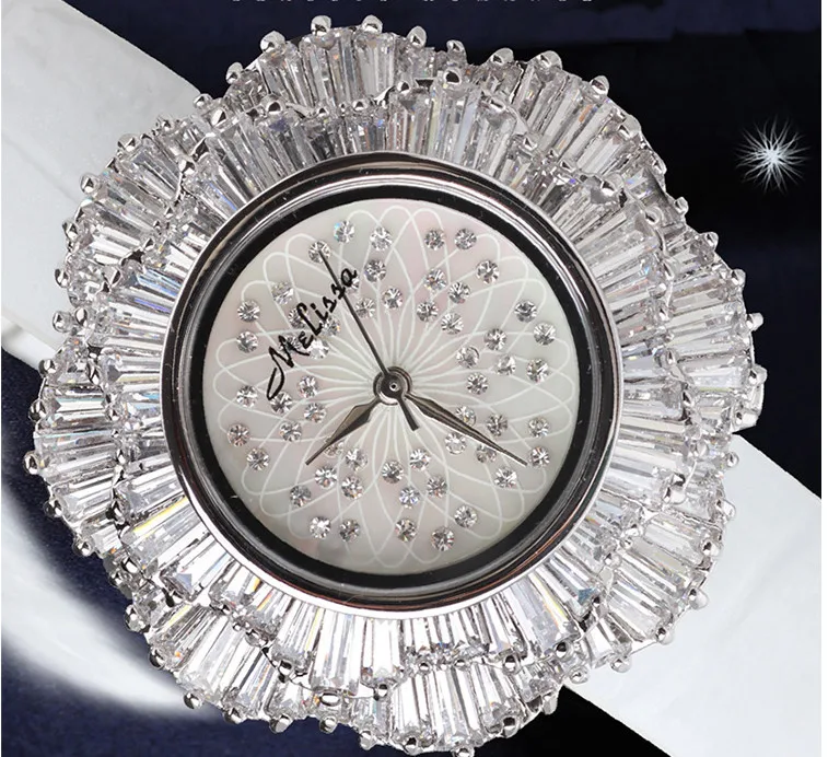 Преувеличенные дизайнерские часы MELISSA с цветочным принтом, роскошные женские наручные часы с кристаллами, японские кварцевые часы, женские часы Montre MP513A