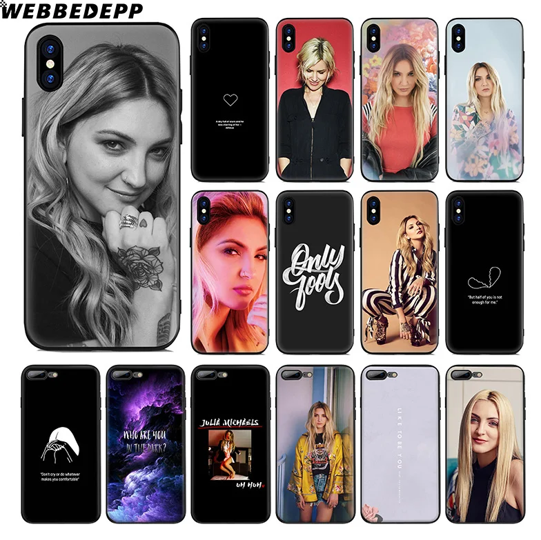 Мягкий силиконовый чехол WEBBEDEPP Julia Michaels Singer для Apple iPhone 11 Pro Xr Xs Max X или 10 8 7 6 6S Plus 5 5S SE