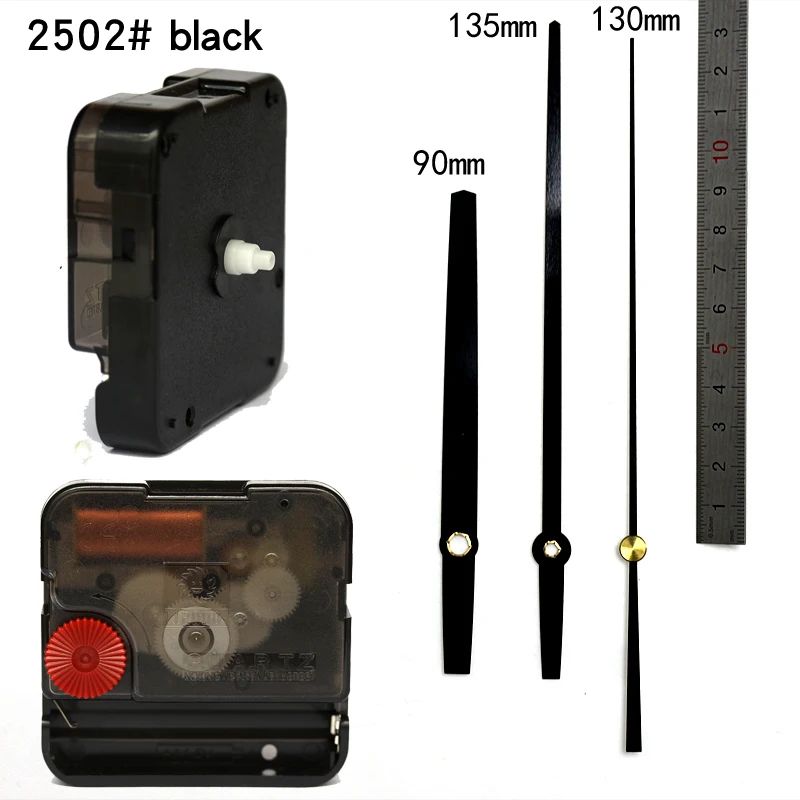 

12888SA Snap In Type wall clock mechanism with 2502# black hands Silent Plastic DIY Clock Accessory kits Sweep Quartz Movement