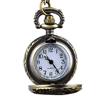 

YCYC!5*Retro Bronze Steampunk Quartz Pocket Watch Pendant Chain Clock Locomotive Pattern