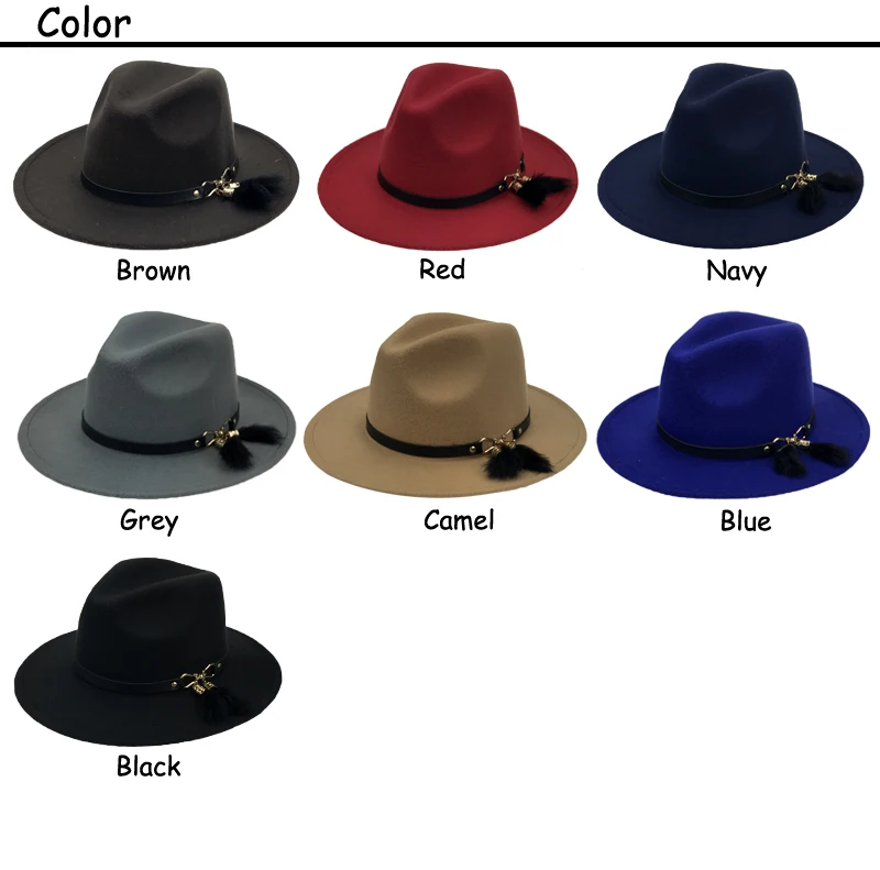 Women Men Wool Fedora Hat For Gentleman Elegant Lady Floppy Cloche