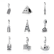 925 пробы Серебряный Бисер Очарование египетская Пирамида Fit Pandora браслет для женщин DIY Изготовление ювелирных изделий подарок