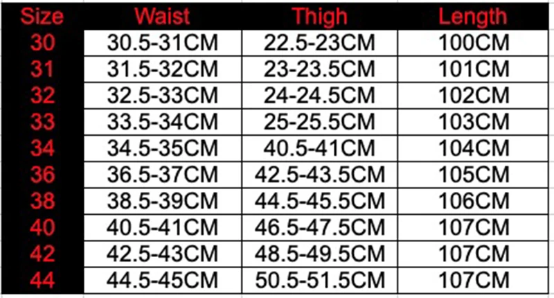 size chart