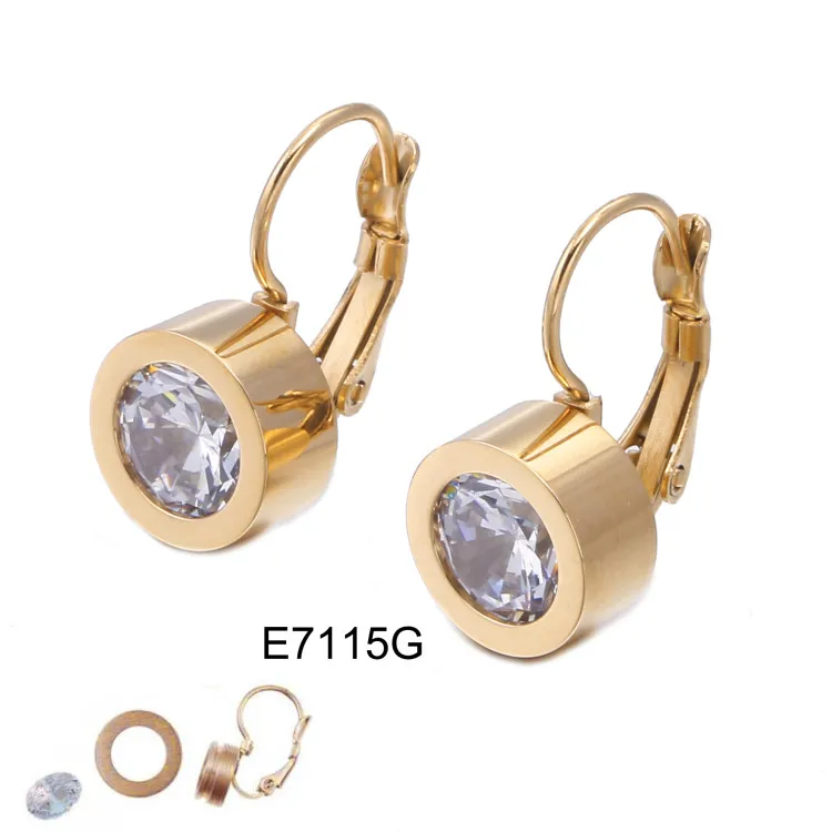 Женские серьги подвески из нержавеющей стали 316L с фианитом|cz drop earrings|cz earringsearrings