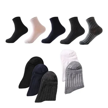 

5 pairs/lot Men Socks Brand Classical Long Dress Cotton Socks Dress Business Casual Breathable Men's Socks Pure Color Male Meias