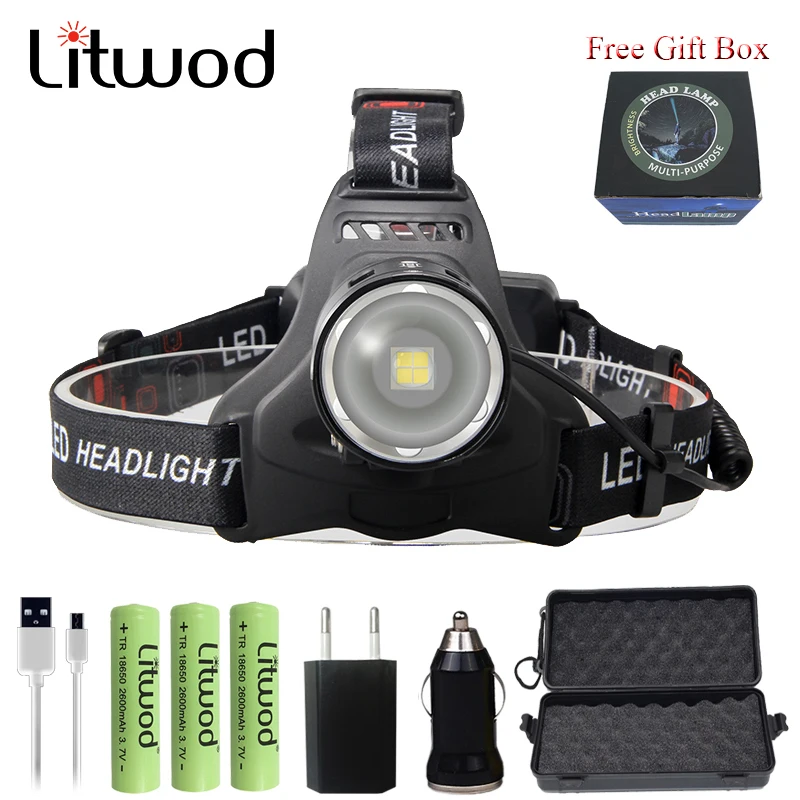 

Litwod Z30T35 xhp70.2 xhp50 50000 lumens led Headlight headlamp Head Lamp Flashlight Torch light use 18650 battery mobile power