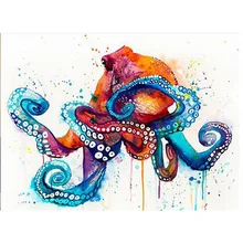 Осьминог алмазная живопись рыбы, индивидуальный заказ, вышивка крестиком алмазное сверло для квадратных отверстий мозаичные Стразы F875