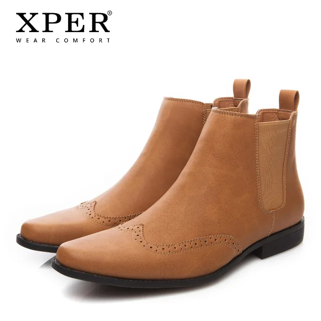 2018 XPER мода на весну и зиму Для мужчин ботинки челси Slip-On Туфли под платье танцевальная обувь мотоциклетные ботинки с острым носком # XHY030/031