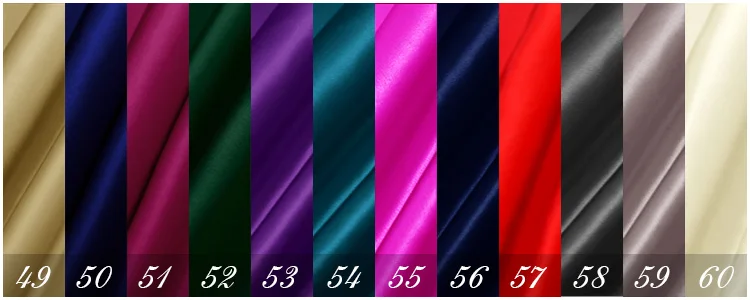 Нет. 49-60 цветов, 16 мм, Продавец много(6 м/лот), шелк Charmeuse Ткань, чистый цвет