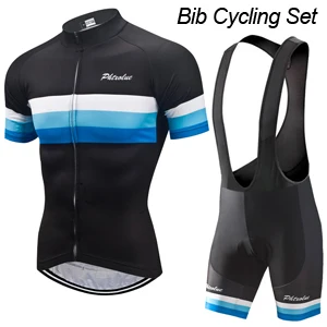 Phtxolue комплекты для велоспорта, Мужская дышащая одежда для велоспорта с защитой от ультрафиолета, одежда для велоспорта/комплект из майки для велоспорта с коротким рукавом - Цвет: Bib Cycling Set