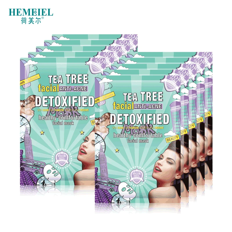 

HEMEIEL Anti Acne Facial Mask Tea Tree Essence Detoxification Pore Cleanser Sheet Mask Oil Control Korean Face Mask Skin Care