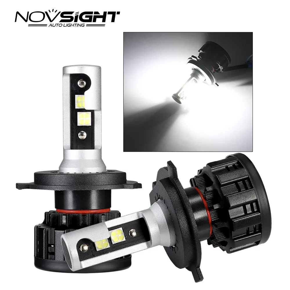 NOVSIGHT супер яркие светодиодные Автомобильные фары H4 LED H7 H1 H8 H9 H11 9005 9006 60 Вт 16000lm 6500K