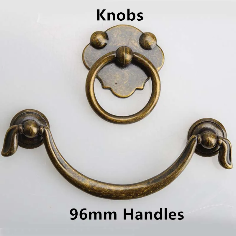 96mm Classical drop rings handles knobs bronze drawer pulls