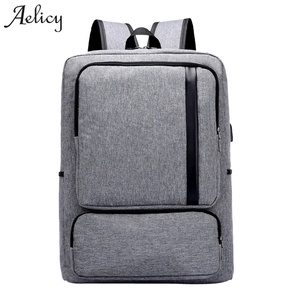 Рюкзак для ноутбука Aelicy деловой рюкзак унисекс с usb зарядкой и защитой от кражи