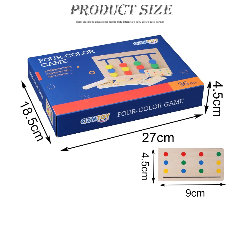 Монтессори Деревянные четыре цвета сочетающиеся игры логическое мышление обучение детей Ранние развивающие игрушки Детские обучающие игрушки для детей
