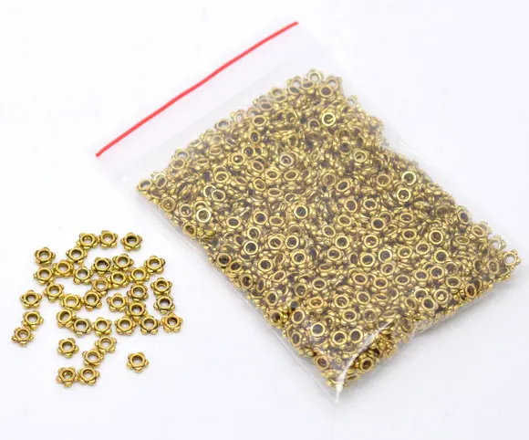 Doreenbeads سبائك الزنك معدن الخرز النجمة الذهبية لهجة اللون حوالي 4 ملليمتر (1/8 \