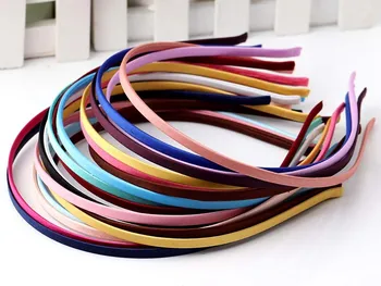 

ZEROUP New Japan and South Korea Style 5mm Metal Hair Hoop DIY Accessories Silk Ribbon Fabric Handmade Hair Hoop Jewelry 7990-1
