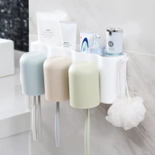 Paste wall hanging toothbrush rack mouthwash kit creative toothpaste toothbrush brushing cup toothpaste rack