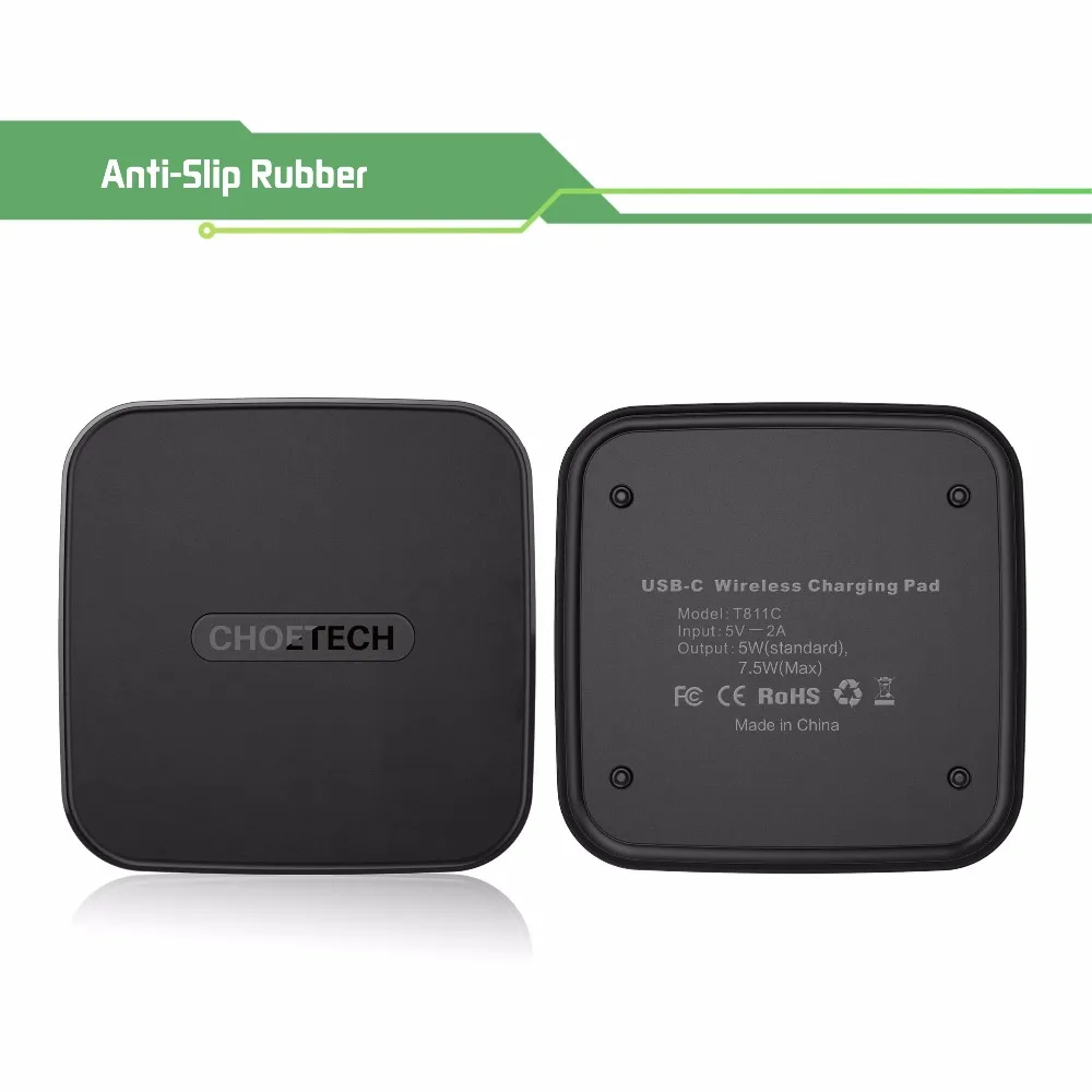 CHOETECH Wireless Charger 7.5W Qi Wireless Charger USB Type-C Charging Pad for iPhone X/8/8 Plus For Samsung S8 Phone Chargers
