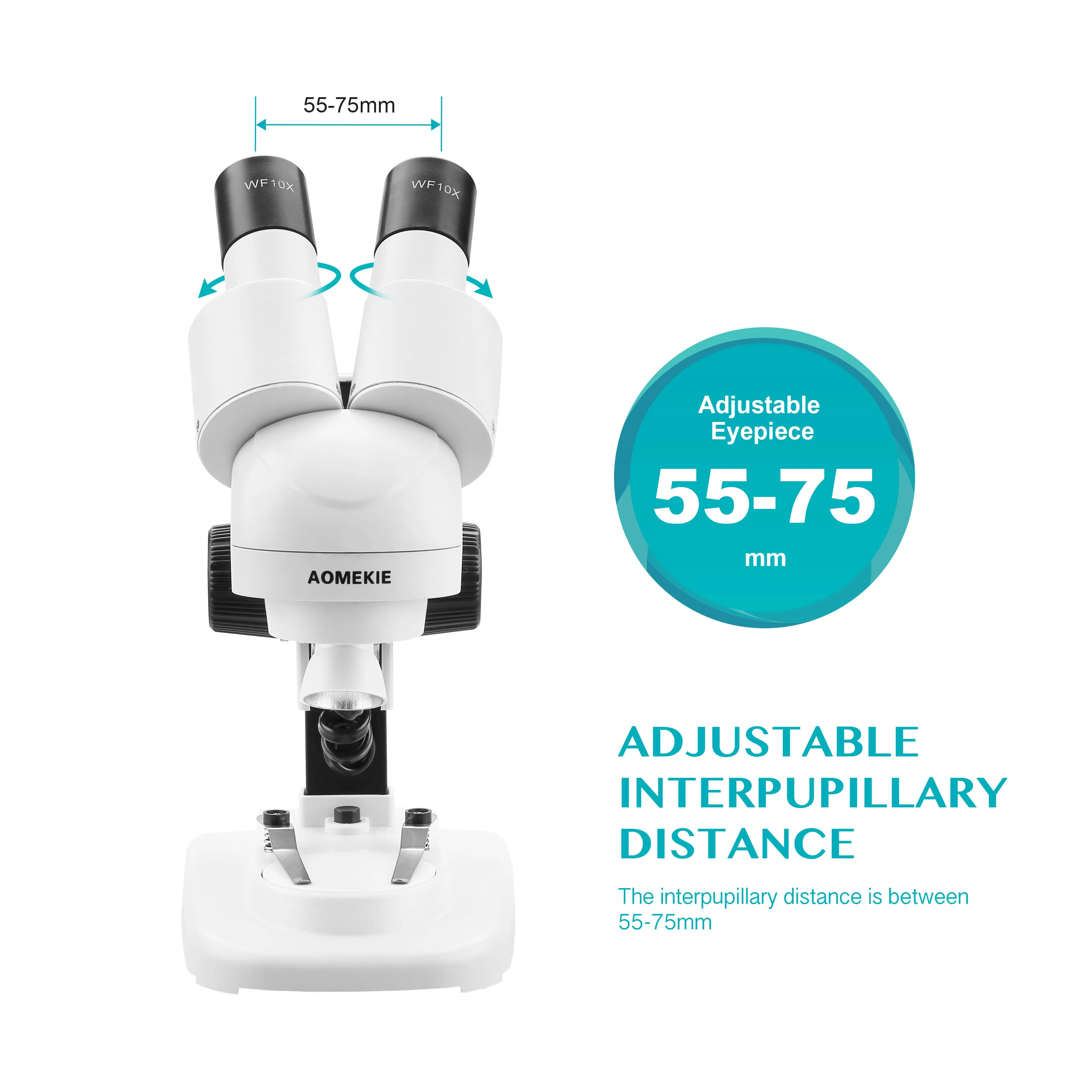 US $54.60 AOMEKIE 20X Binocular Stereo Microscope Top LED Illumination PCB Solder Phone Repair Tool Wide Field Eyepieces with Eyecups