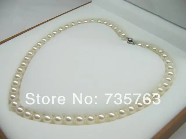 

xiuli 001366 WOW! AAA 7-8mm round freshwater pearl Necklace 14KGPGold Clasp