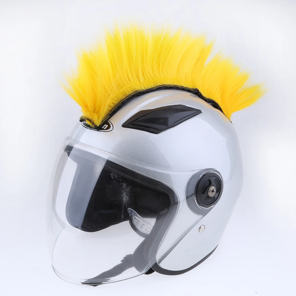 Motorcycle Adhesive Helmet Mohawk Hair Patches Skinhead Costumes Wig Skinhead Wig for Cosplay Costumes Hairpiece