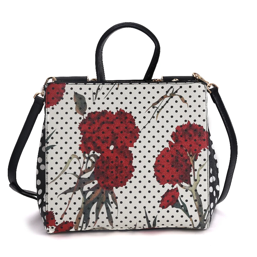 

Women Flowers Printing Handbags for Girl PU Leather Fashion Female Multilayer Bag New Fresh Lady Shoulder Bags
