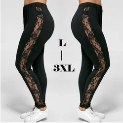 ZOGAA Women Plus Size L To 3XL Lace Patchwork Hollow Out High Waist Fitness Leggings Pants Stretch Trousers Fitness Slim Legging ZOGAA Women Plus Size L To 3XL Lace Patchwork Hollow Out High Waist Fitness Leggings Pants Stretch Trousers Fitness Slim Legging