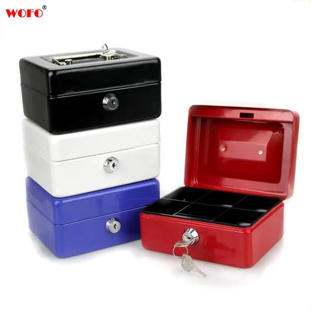 wofo stainless steel petty cash money box saving coin security lock