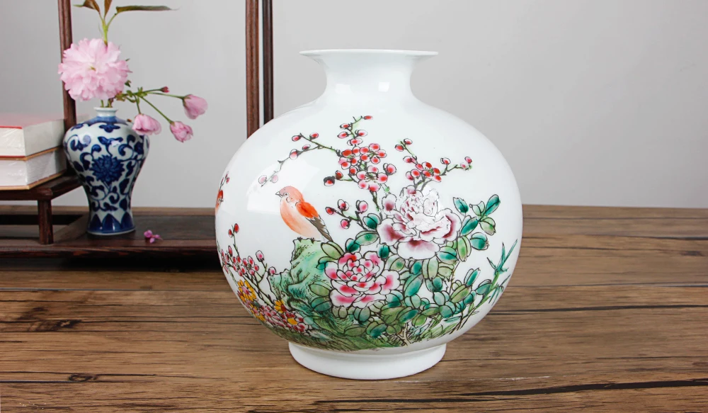 famille rose flower pots pastoral decorations Jingdezhen flower pots Chinese ceramic flower pots