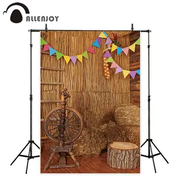 

Allenjoy photography backdrop autumn straw farm rustic studio decor background photobooth photocall fabric shoot prop fabric