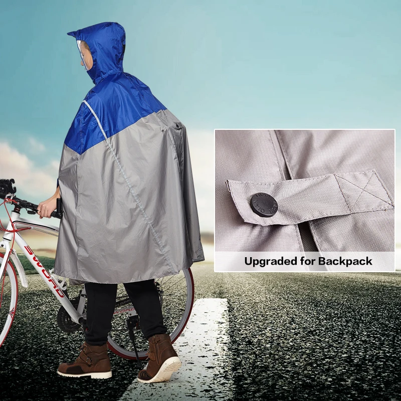RAINPROOF Impermeable Outdoor Fashionable Rain Poncho Backpack Reflective Tape Design Climbing Hiking Travel Rain Cover