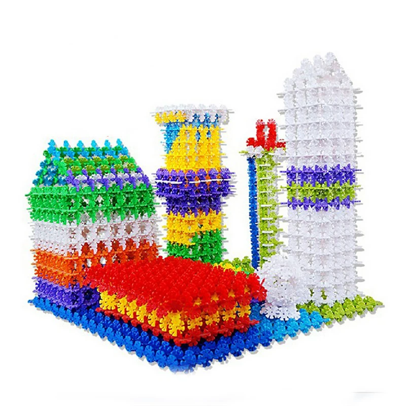 

150 Pcs/lot Colorful Snow Snowflake Building Blocks Bricks DIY AssemblingToy Early Educational Learning Toys