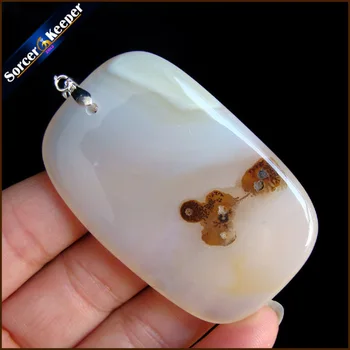

Fashion Women Man Necklace Square Natural Moss Agates Stone Pendant Slide Healing Crystals Pendants for Jewelry Making JS380