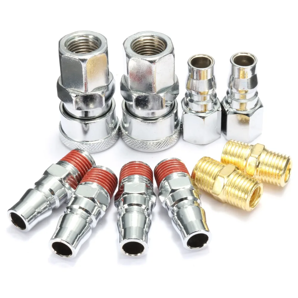 

10x Air Line Hose Fittings Compressor Connectors Coupler Quick Release 1/4''