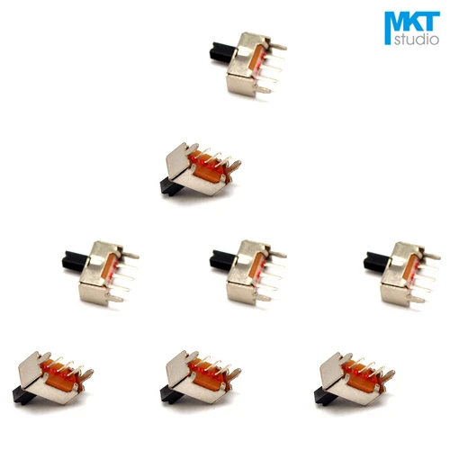 

100Pcs Sample 3 Straight Pins 2 Positions Single Pole Double Throw SPDT 1P2T Miniature Slide Toggle Switch 3/4/5/6/7mm