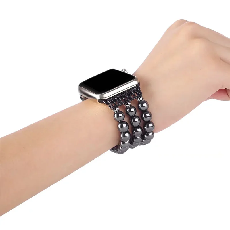 Agate Watch Strap for Apple Watch 38mm 42mm Hematite Bracelet Watch Band for iwatch 3 2 1 Jade Pulseira Feminina Watchband (15)