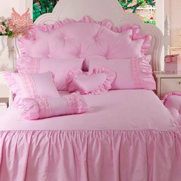 Pink Princess bed sets 100Cotton bedding sets,duvet cover Bedspreads