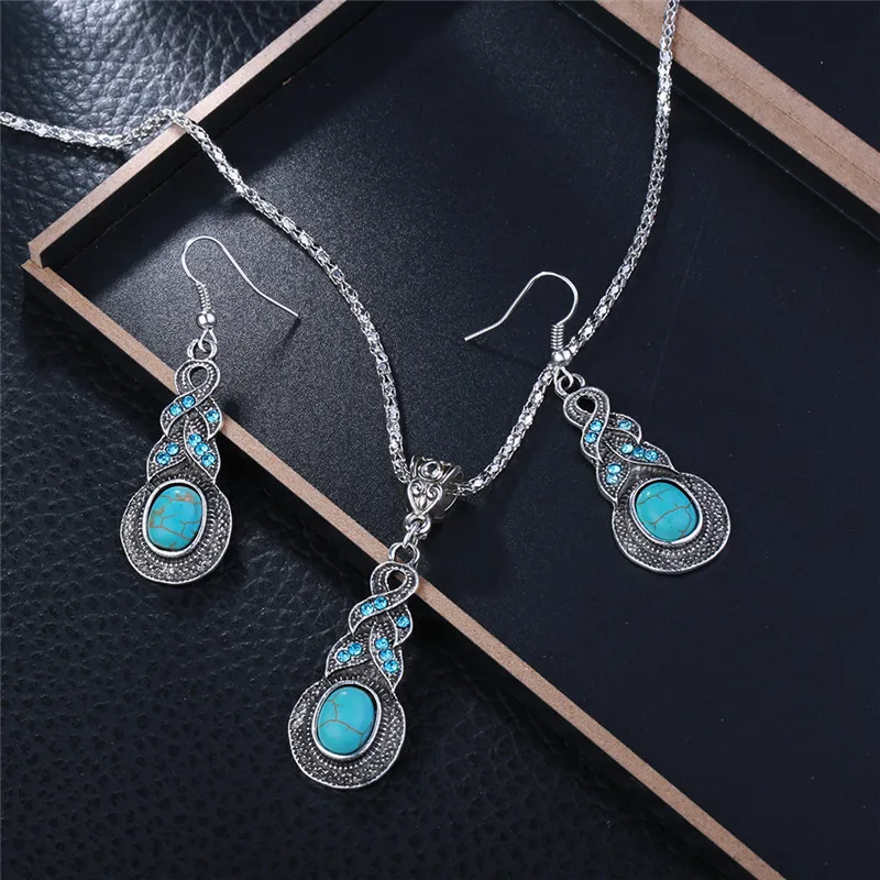 

European and American explosions white gold bodhi set retro necklace jewelry