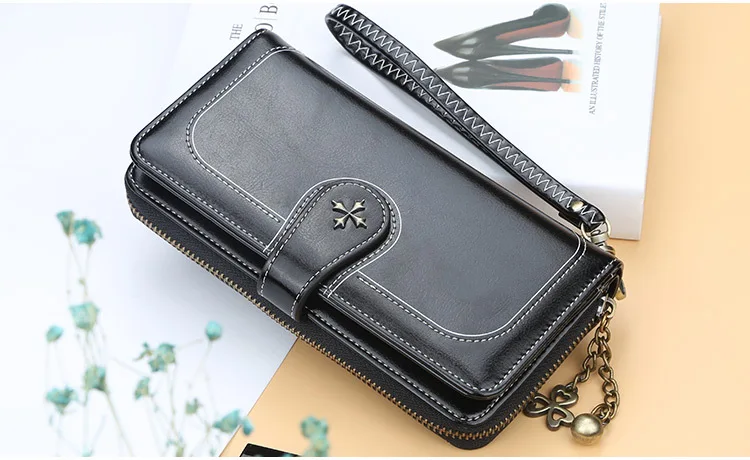 Fashion Long Women Wallets Vintage High Quality PU Leather Card Holder Female Purse Zipper Big Brand Wallet For Girl