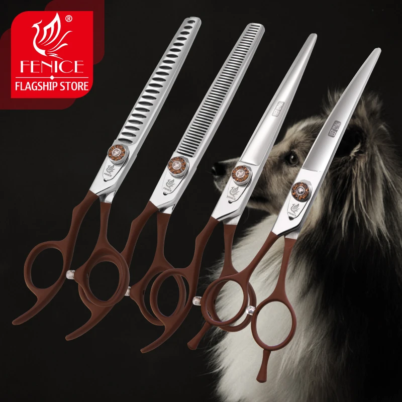 New design left handed 7.0 inch pet grooming scissors set straight thinning curved scissors dog grooming scissors,dog grooming scissors kit
