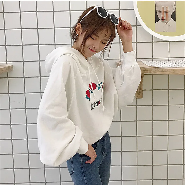 Ulzzang Harajuku женские толстовки с капюшоном и длинными рукавами пуловеры уличная