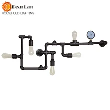 Цена водопровод настенный светильник винтажные Огни Лофт Железный настенный светильник идеально подходящий Эдисон лампа накаливания(BC-50