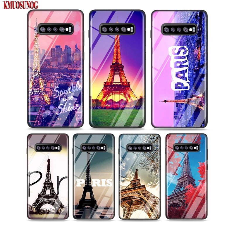 

Black Silicone Case Paris Eiffel tower France for Samsung Galaxy Note 10 9 8 Pro M30 M20 S10E S10 5G S9 S8 S7 Plus Cover