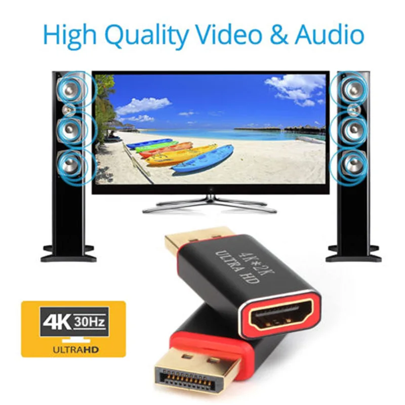 4K display port DP to HDMI адаптер для мужчин и женщин конвертер Дисплей Порт DP к HDMI адаптер Ultra HD разрешение для HDTV PC