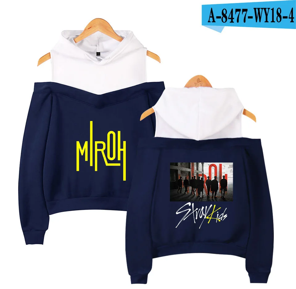 Kpop Straykids дети MIROH альбом женские толстовки с длинным рукавом с открытыми плечами толстовки с капюшоном спортивный костюм Harajuku - Цвет: 015