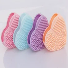 Colorful Heart Shape Clean Make up Brushes Wash Brush Silica Glove Scrubber Board Cosmetic Cleaning Tools for makeup brushes