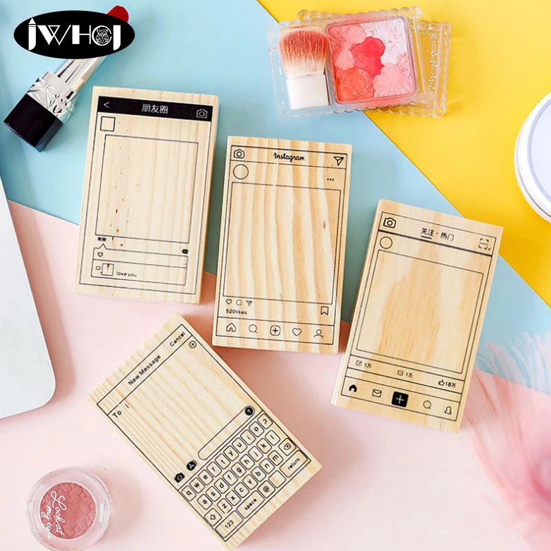 ネットワーク毎日セリエイン Weibo Sms 木製ゴムスタンプためスクラップブッキング文房具手作りカード Diy スタンプフォトアルバムクラフト Gif Stamps Aliexpress