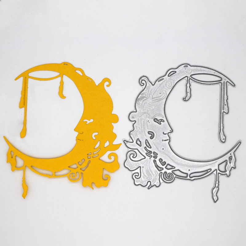 

DIY Moon Metal Cutting Dies for Scrapbooking Card Stencil Craft Dies Card Decoration 9.1*10.7cm